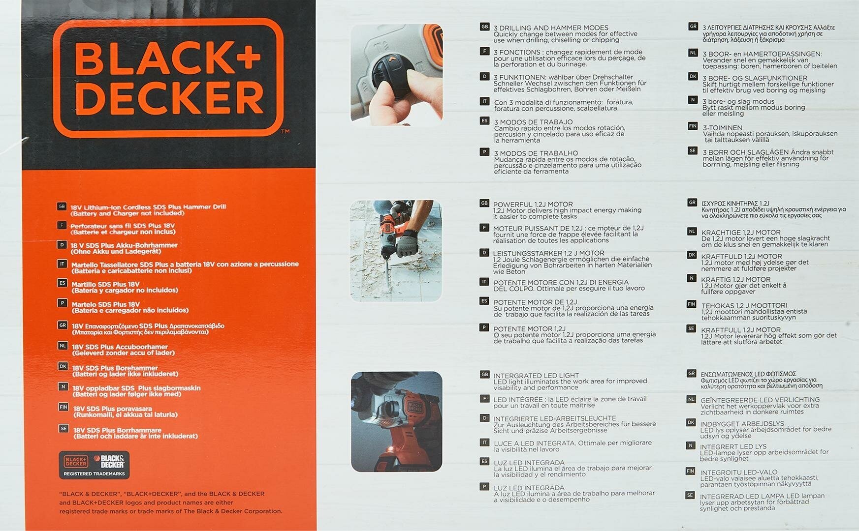 Перфоратор аккумуляторный BLACK+DECKER BCD900B, без аккумулятора - фотография № 7