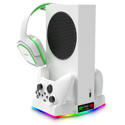 Многофункциональный стенд iPega для Xbox S серии + 2 аккумулятора 1400 мА, RGB ipega зарядная станция для контроллеров xbox one pg xb003 черный зеленый