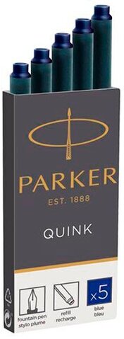 Parker Чернила (картридж), темно-синий, 5 шт в упаковке