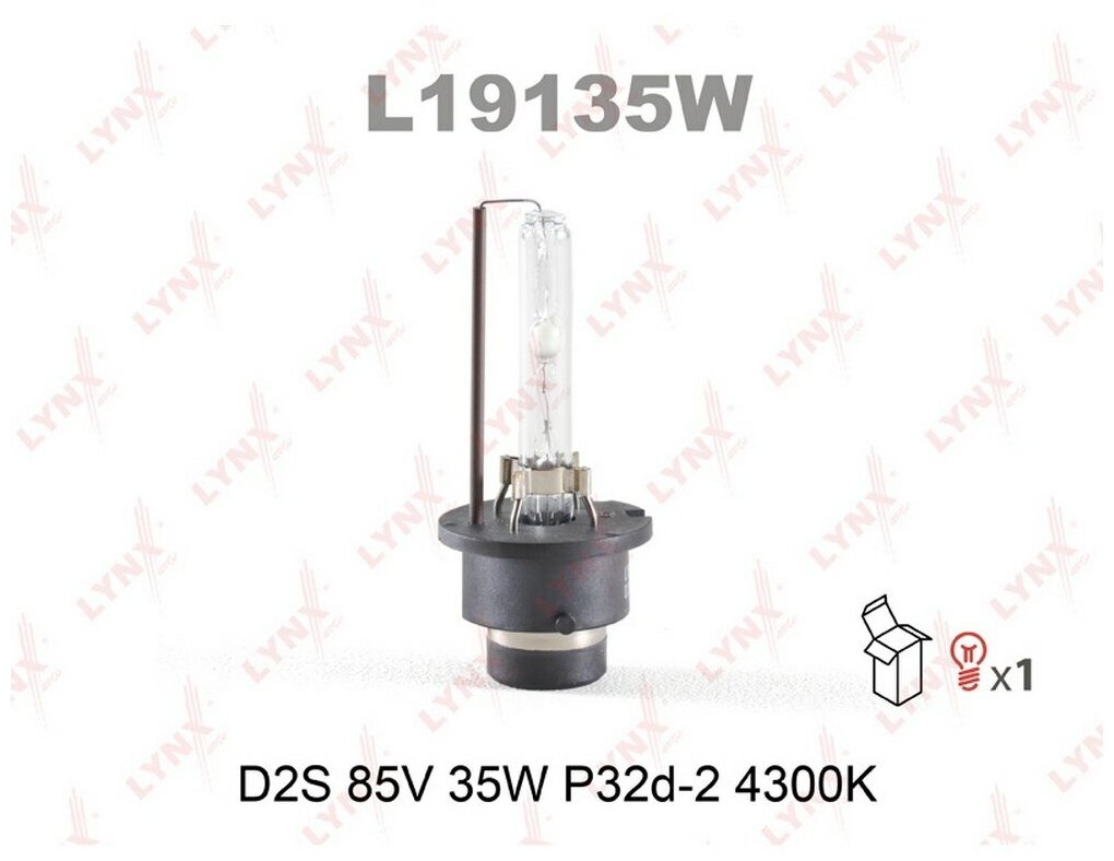 Лампа D2s 12v 35w P32d-2 4300k LYNXauto арт. L19135W