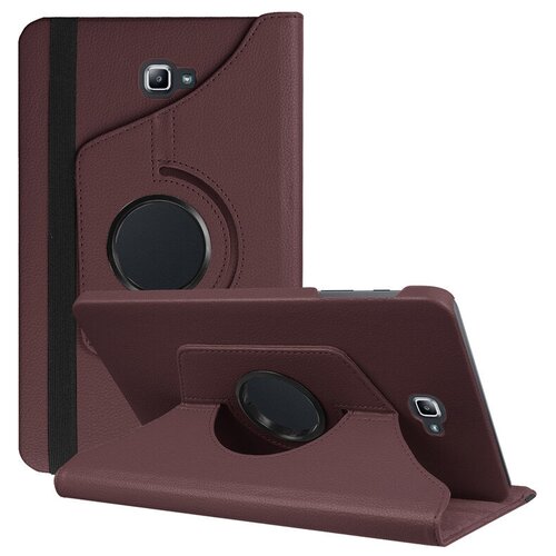 фото Чехол для планшета samsung galaxy tab e 9.6 sm-t560n/t561n/t565n поворотный роторный оборотный коричневый кожаный mypads