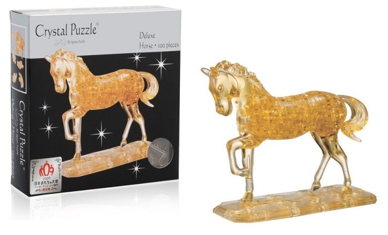 Головоломка 3D Crystal Puzzle Лошадь золотая цвет: желтый - фото №9