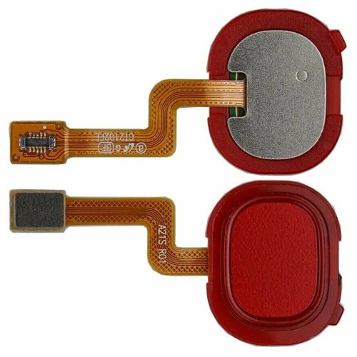 Шлейф для телефона Samsung A217F (A21s) сканер отпечатка пальцев, красный