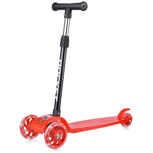 Самокат трёхколёсный ROCKET колёса световые PU, цвет красный