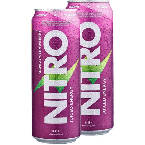 Энергетический напиток NITRO, 2х450мл (Манго-Клубника) / С витаминами и таурином