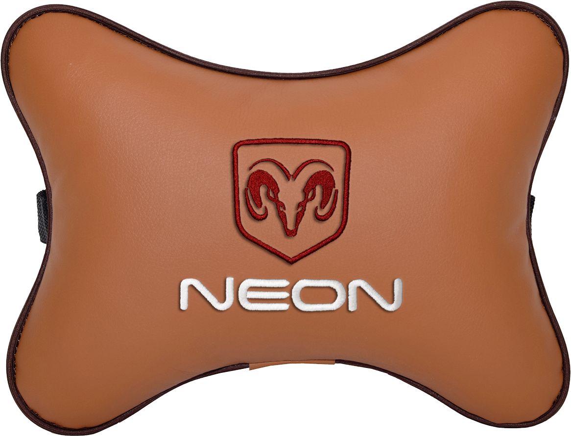 Подушка на подголовник экокожа Fox с логотипом автомобиля DODGE Neon