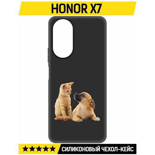 Чехол-накладка Krutoff Soft Case Лучшие друзья для Honor X7 черный чехол накладка krutoff soft case лучшие друзья для honor x9b черный