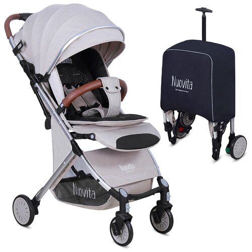 Прогулочная коляска Nuovita Giro Lux (Denim, Argento / Джинсовый, Серебряный)