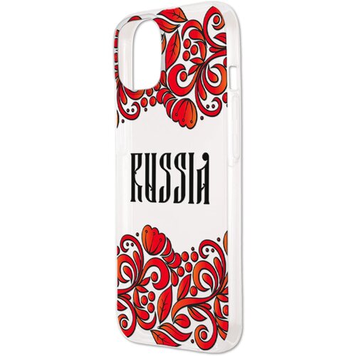 Силиконовый чехол Mcover для Apple iPhone 14 с рисунком Россия орнамент силиконовый чехол mcover для apple iphone 14 с рисунком russia орнамент