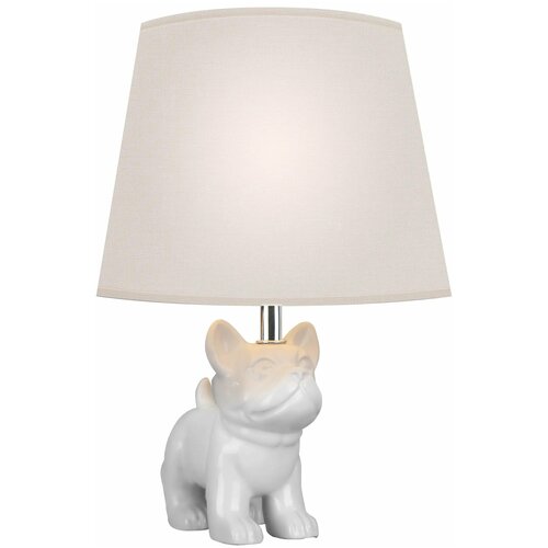Настольная лампа Бульдог 52703 9, Е14, цвет белый, с очаровательным псом, подчеркнет оригинальную элегантность вашего интерьера