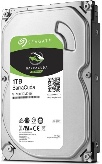 Жесткий диск 3.5" Seagate BarraCuda 1 ТБ, SATA III, 64 Mb, 7200 rpm (ST1000DM010)