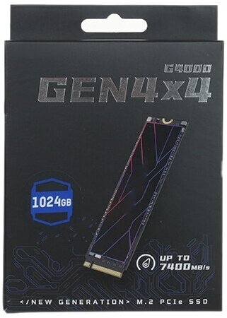 Накопитель SSD M.2 2280 HIKVISION G4000 1TB PCIe 4.0 x4 NVMe 3D TLC 7450/6600MB/s IOPS 860K/670K MTBF 2M 1800 TBW - фото №1