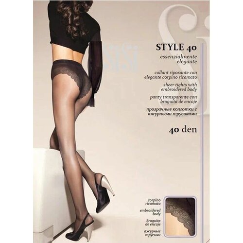 Колготки  Sisi Sisi Колготки Style Nero, 40 den, размер 5, 30 гр, 40 den, с ластовицей, матовые, размер 5, бежевый, черный