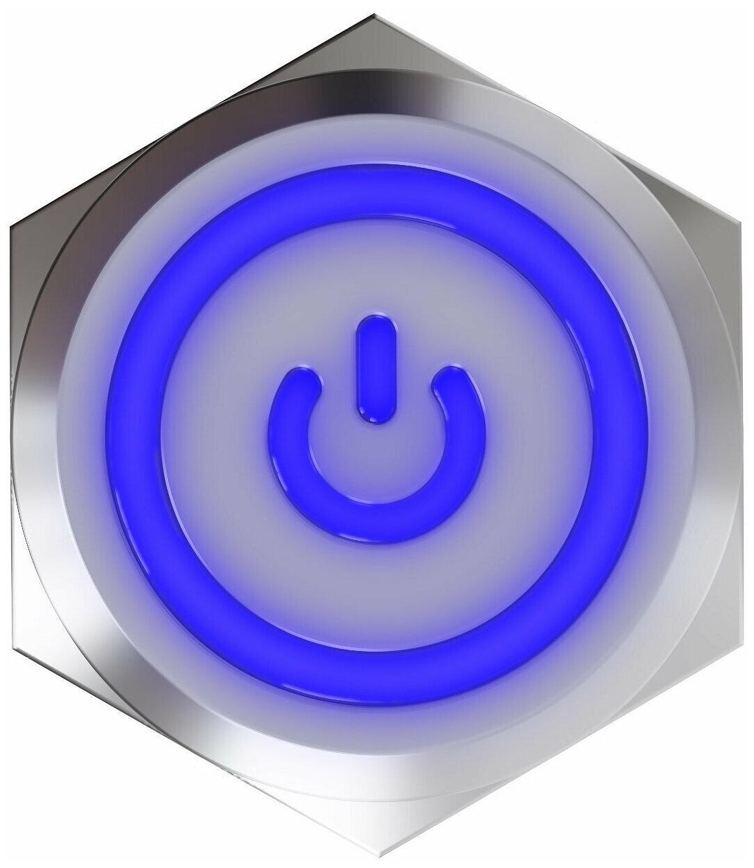 Кнопка выключатель (тумблер) GSMIN K10 ON-OFF 5А 220В AC 5Pin с подсветкой и соединительными проводами 16мм (Синий) - фотография № 3