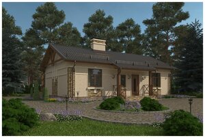 Проект <b>газобетонного</b> дома Catalog-Plans-58-89 (84,18кв. м, 12,75x8,4м, газобетон 400) Проект одноэта