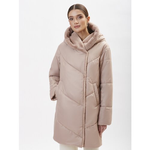Пальто  Electrastyle, демисезон/зима, силуэт прямой, размер 48, бежевый