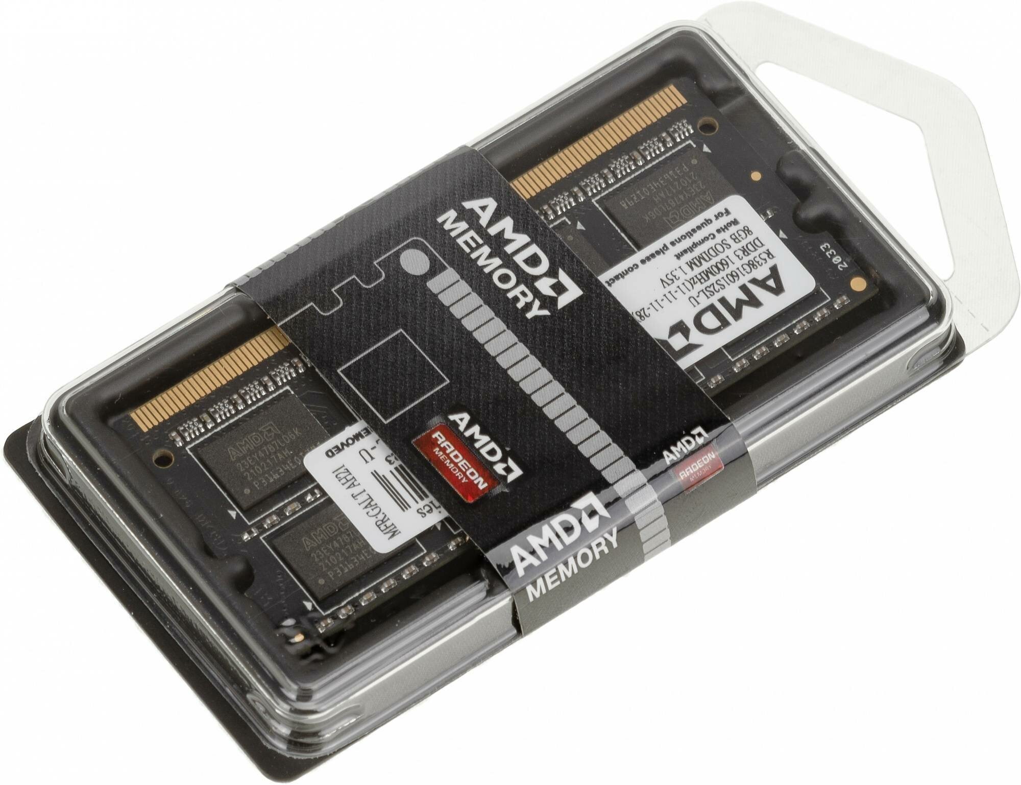Модуль памяти SODIMM DDR3 8GB AMD 1600MHz, black, Non-ECC, CL11, 1.35V, Retail - фото №8