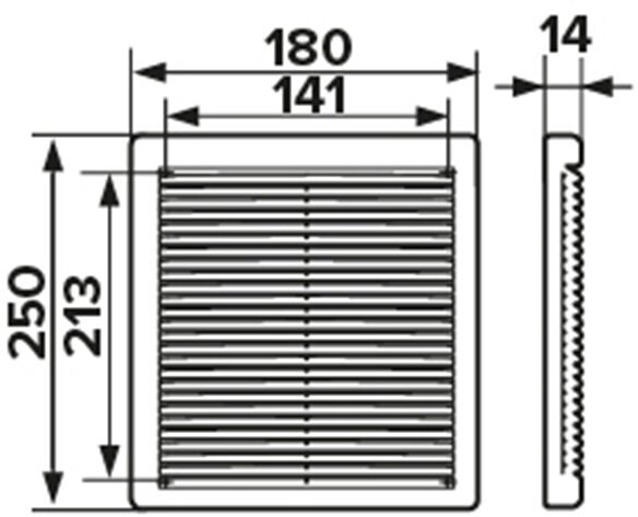 1825РЦ Решетка вентиляционная 180x250 мм (пластиковая) ERA - фото №2