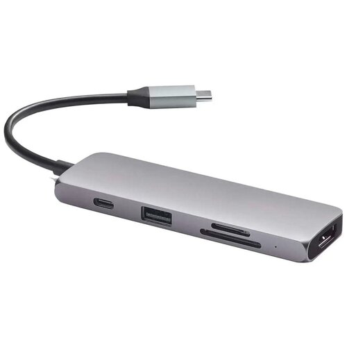 Док-станция Satechi Type-C Multiport Pro (USB 3.0, USB Type-C, HDMI, SD, micro-SD), Серый ST-UCMPAM usb хаб с кабелем 8k hdmi satechi usb4 multiport adapter with 8k hdmi цвет серый космос