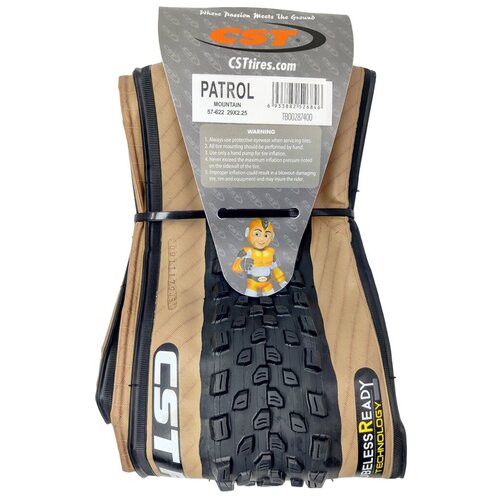 фото Велопокрышка cst 29"x2.25 (57-622) patrol c1846 антипрокол - eps (кевлар) 60 tpi черный (коричневая