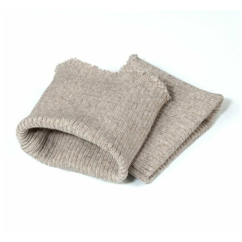 Манжеты трикотажные, полушерсть, цвет бежевый меланж, 124-106