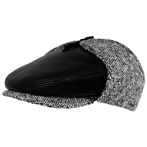 фото Кепка ушанка denkor, демисезон/зима, подкладка, размер 58, серый, черный