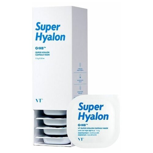 фото Vt cosmetics капсульная глиняная маска с 8 видами гиалуроновой кислоты super hyalon capsule mask, 10 шт