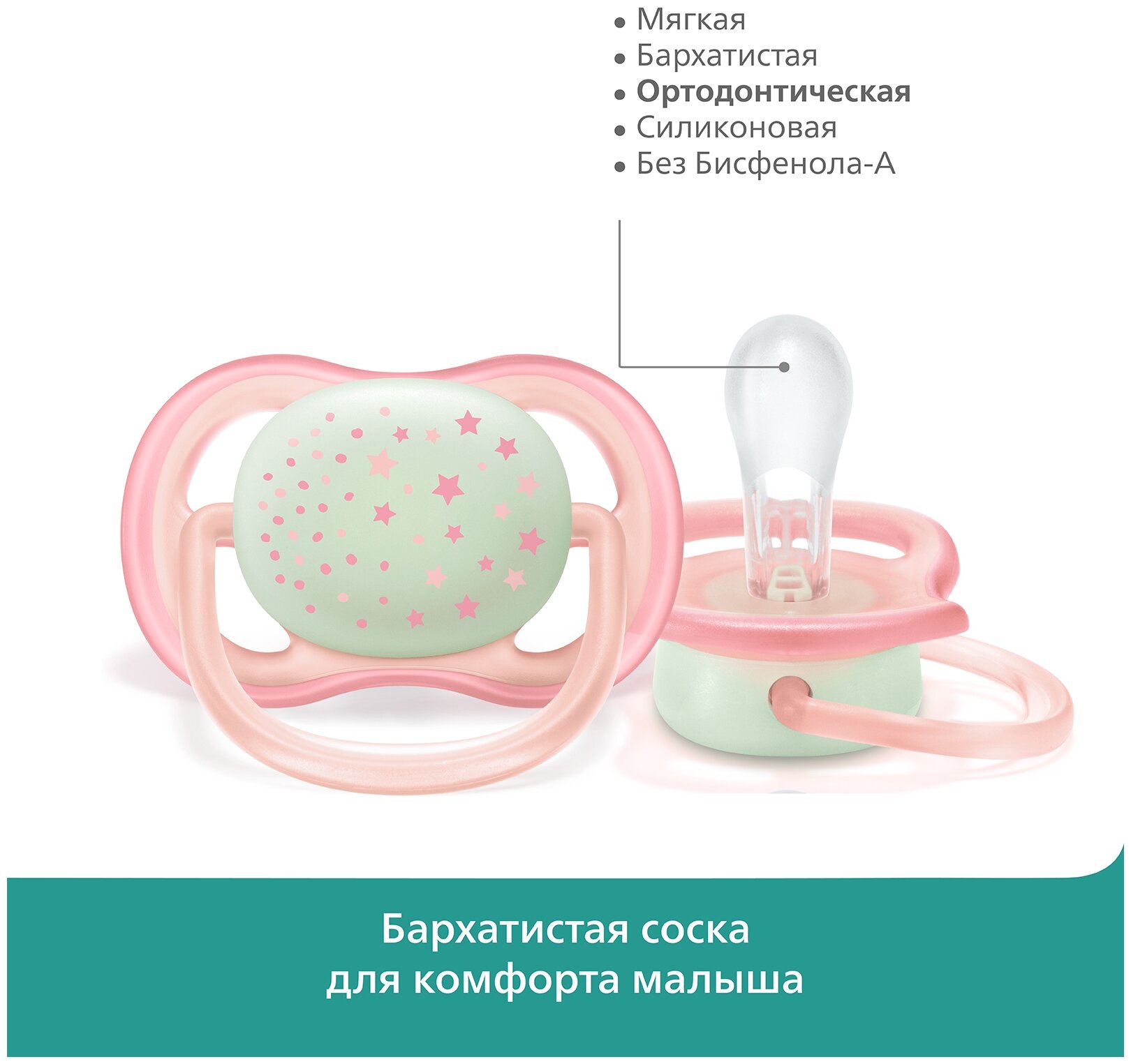 Пустышка для мальчиков Philips Avent Ночная, 0-6 мес., 2 шт. (SCF376/11) - фото №20