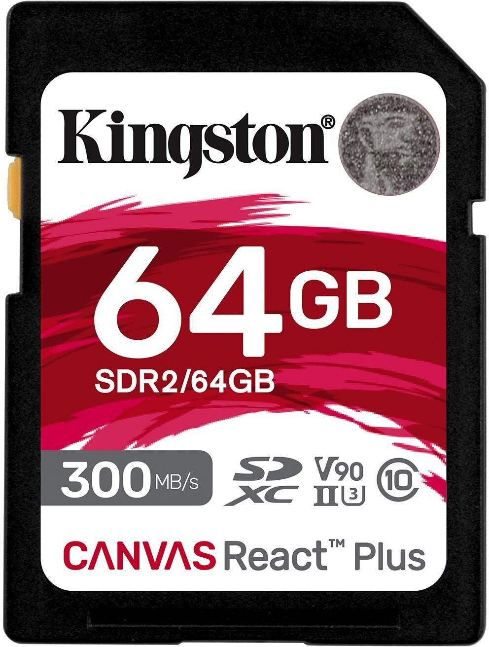64Gb - Kingston SDXC UHS-II 300R/260W U3 V90 Canvas React Plus SDR2/64GB