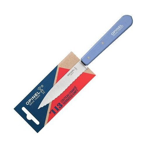 фото Нож столовый opinel №113, деревянная рукоять, блистер, нержавеющая сталь, синий 001922