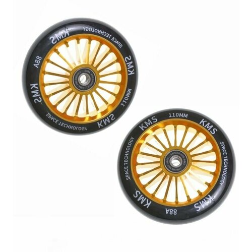 колесо для самоката прозрачное с подшипником abec 9 110 мм neon Колесо на трюковый самокат 110 мм, цвет золото.