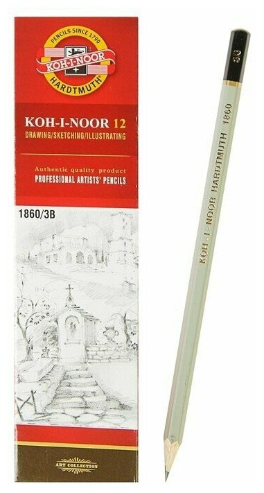 Карандаш чернографитный Koh-I-Noor 1860 3B Gold Star, профессиональный