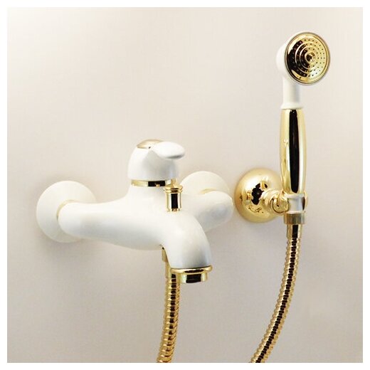 Смеситель для ванны с душевым комплектом WEBERT AURORA AU850101027 белый/золото