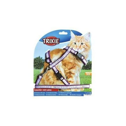 Trixie Шлейка с поводком для крупных кошек, 34-57см/13мм Trixie УТ/41893 Шлейка д/крупных кошек 34-57см/13мм