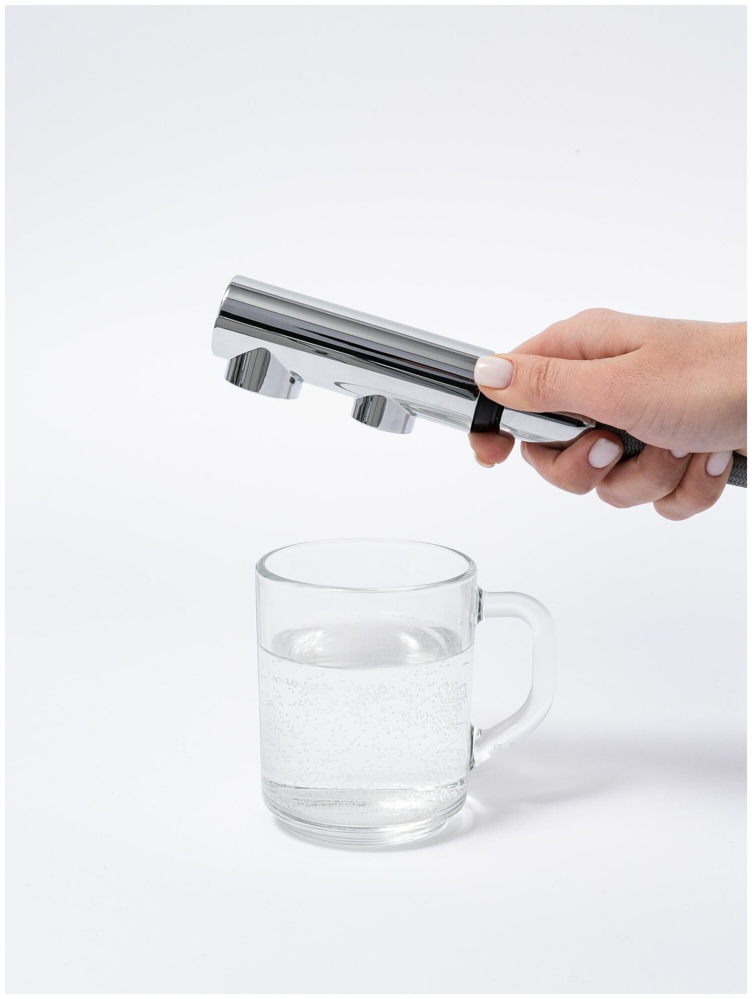 WasserBerg Kante - C Смеситель кран для кухни с гибким выдвижным изливом с подключением фильтра питьевой воды - фотография № 6