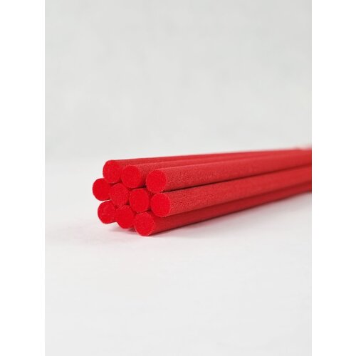 Фибровые палочки для ароматического диффузора красные, 10 штук, 22 см/5 мм