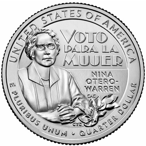 Монета 25 центов Нина Отеро-Уоррен. Американские женщины. Денвер, США, 2022 г. в. UNC