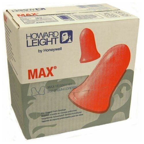 беруши honeywell howard leight max со шнурком упаковка 100 пар арт 3301130 Беруши Honeywell Howard Leight, Max со шнурком, упаковка 100 пар, арт. 3301130