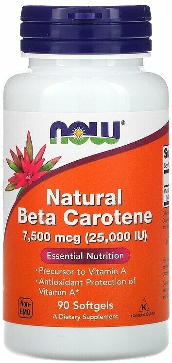 Now foods Natural Beta Carotene 25000 IU 90 капс