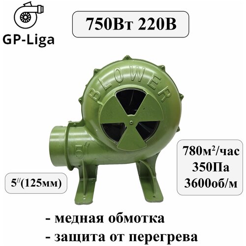 Вентилятор VT1-5 5 350Па 125мм 750Вт 220В 780м3час для горна кузнечного 2800000₽