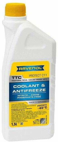 Антифриз RAVENOL TTC Protect C11 Premix -40C (готовый) 1.5 литра 4014835755314