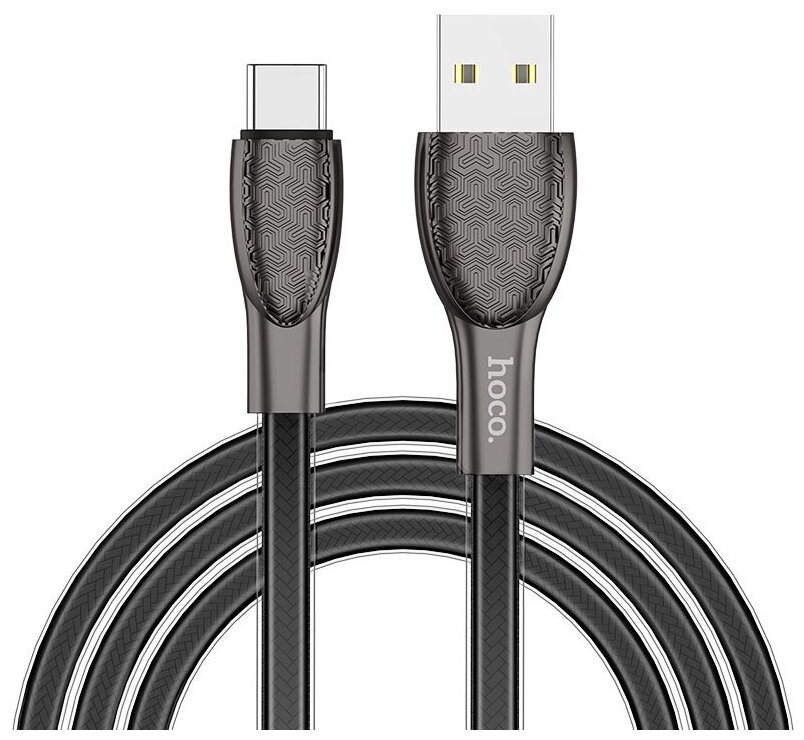 USB кабель Hoco U52 Bright Type C, 1,2м, черный