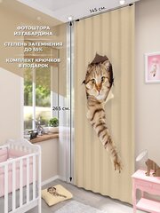 Фотоштора Homepick с принтом "Kitty/45782/" габардин 265х145 см