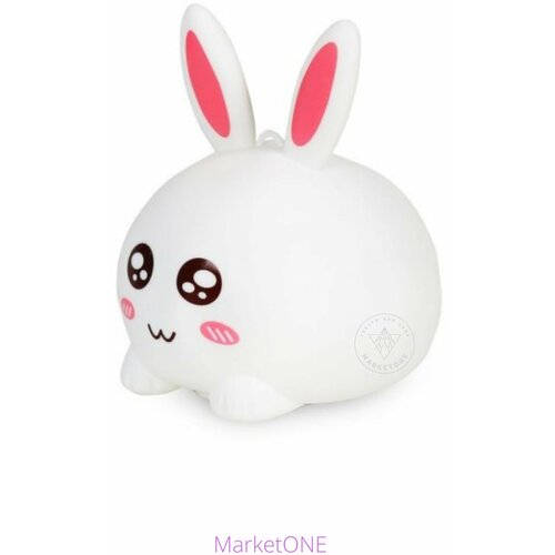 Ночник-светильник силиконовый беспроводной детский Зайчик / Мягкая светодиодная лампа Зайка / беспроводной аккумуляторный