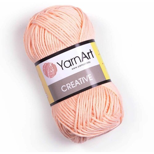 Пряжа YarnArt Creative - 5 шт, цвет 225 персик, 50г, 85м (ЯрнАрт Креатив) Нитки для вязания, 100% хлопок