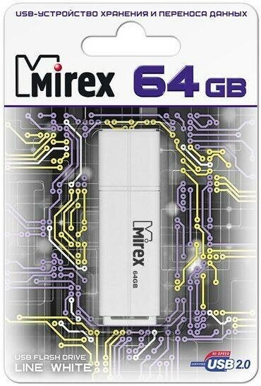 Флешка 64Gb Mirex Line USB 2.0 белый 13600-FMULWH64