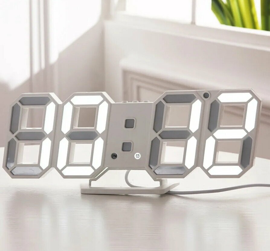 Часы VST-883 Цифровой будильник Подвесные, Настольные, Календарь, Термометр (Белые )