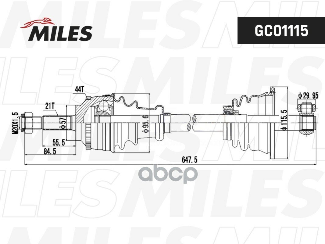 Gc01115 Привод В Сборе Renault Megane I 1.4-2.0 96-03 Лев. +Abs Jb1/3/Jc5 Miles арт. GC01115