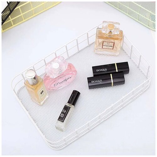 Корзинка для хранения металлическая корзина-органайзер для косметики и мелочей ванну кухню белый 639₽