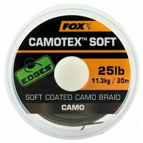 Поводочный материал в оболочке Fox Edges Camotex Soft 20m 35Lb Camo 2019